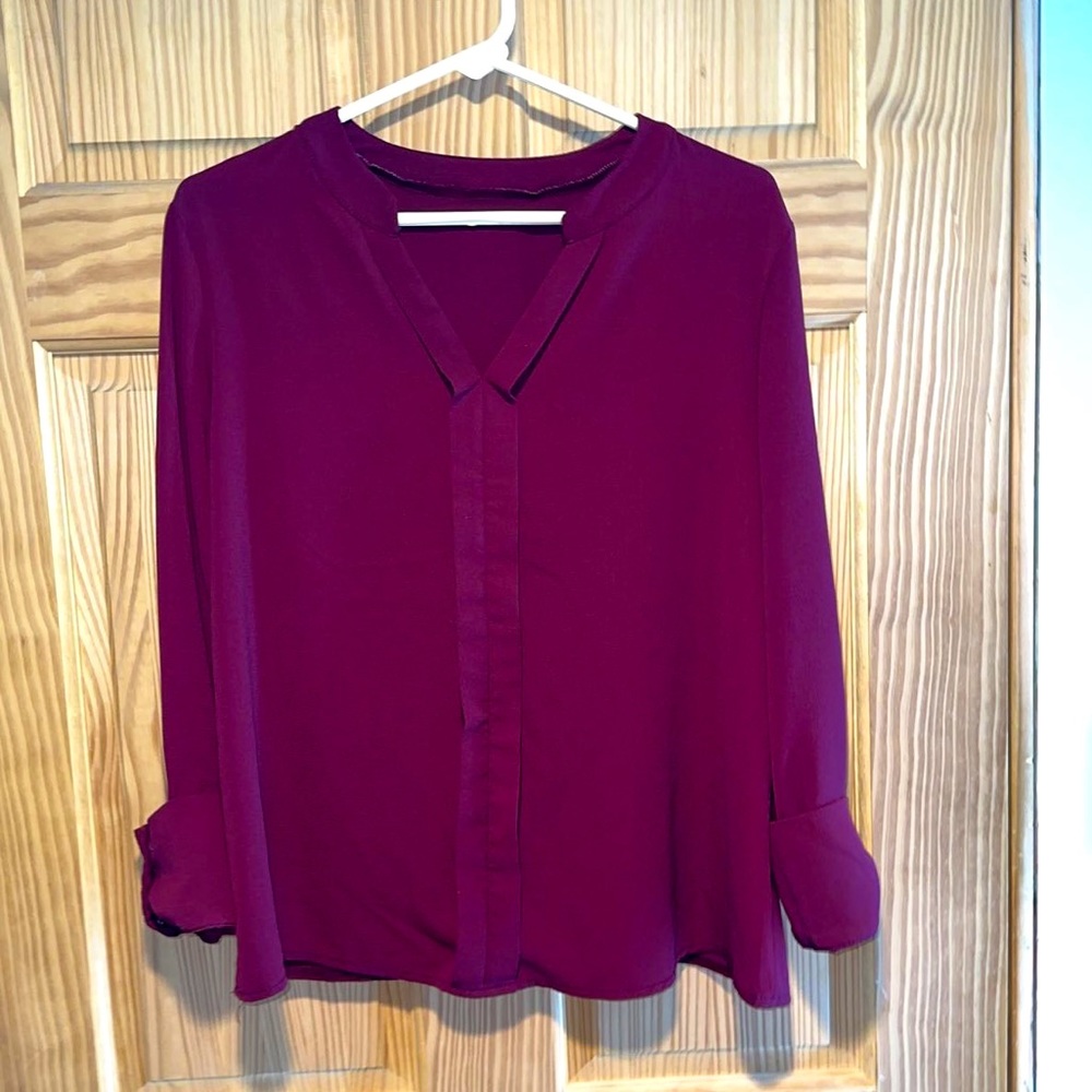 SHEIN long sleeve blouse (maroon)